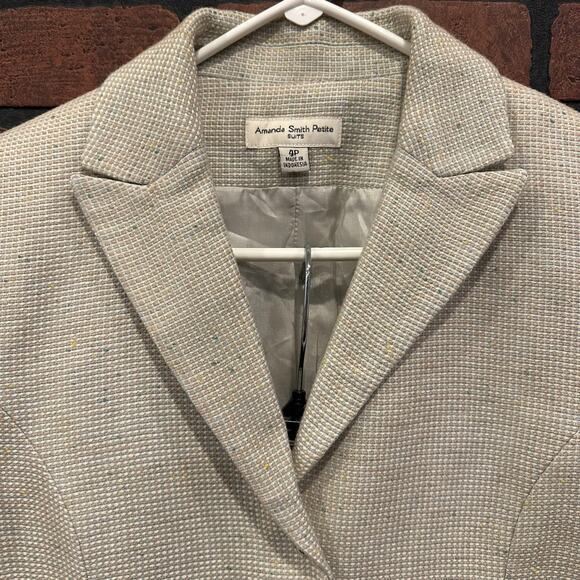 Vintage Amanda Smith Petites Tweed Skirt Suit NWT Size 4 Petite 4P Wool Blend - Picture 6 of 16